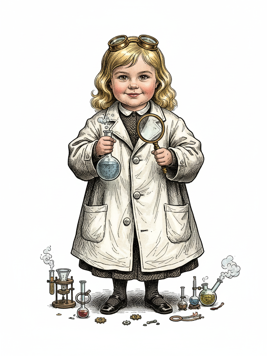 Julia the Curious Scientist - Victorian Illustration