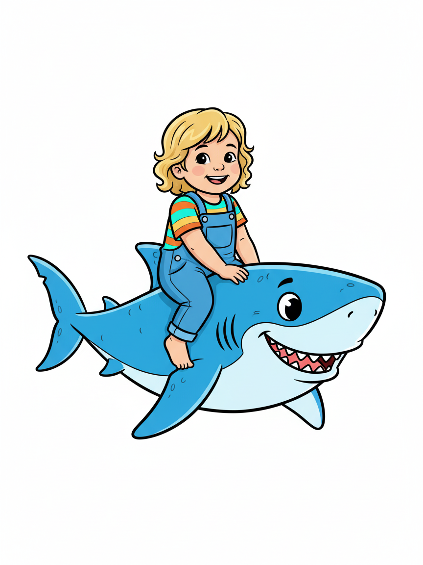 Julia the Smiling Shark - Classic Coloring Book