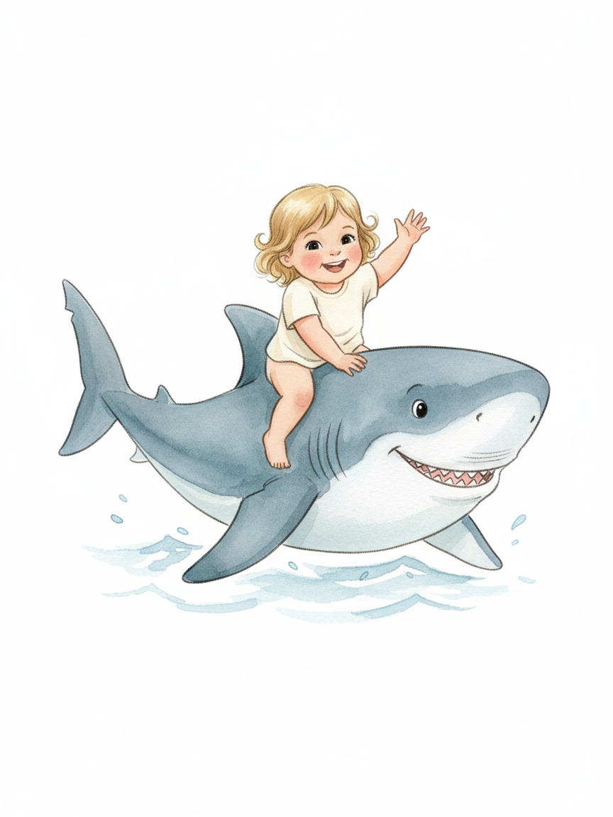 Julia the Smiling Shark - Gentle Pencil