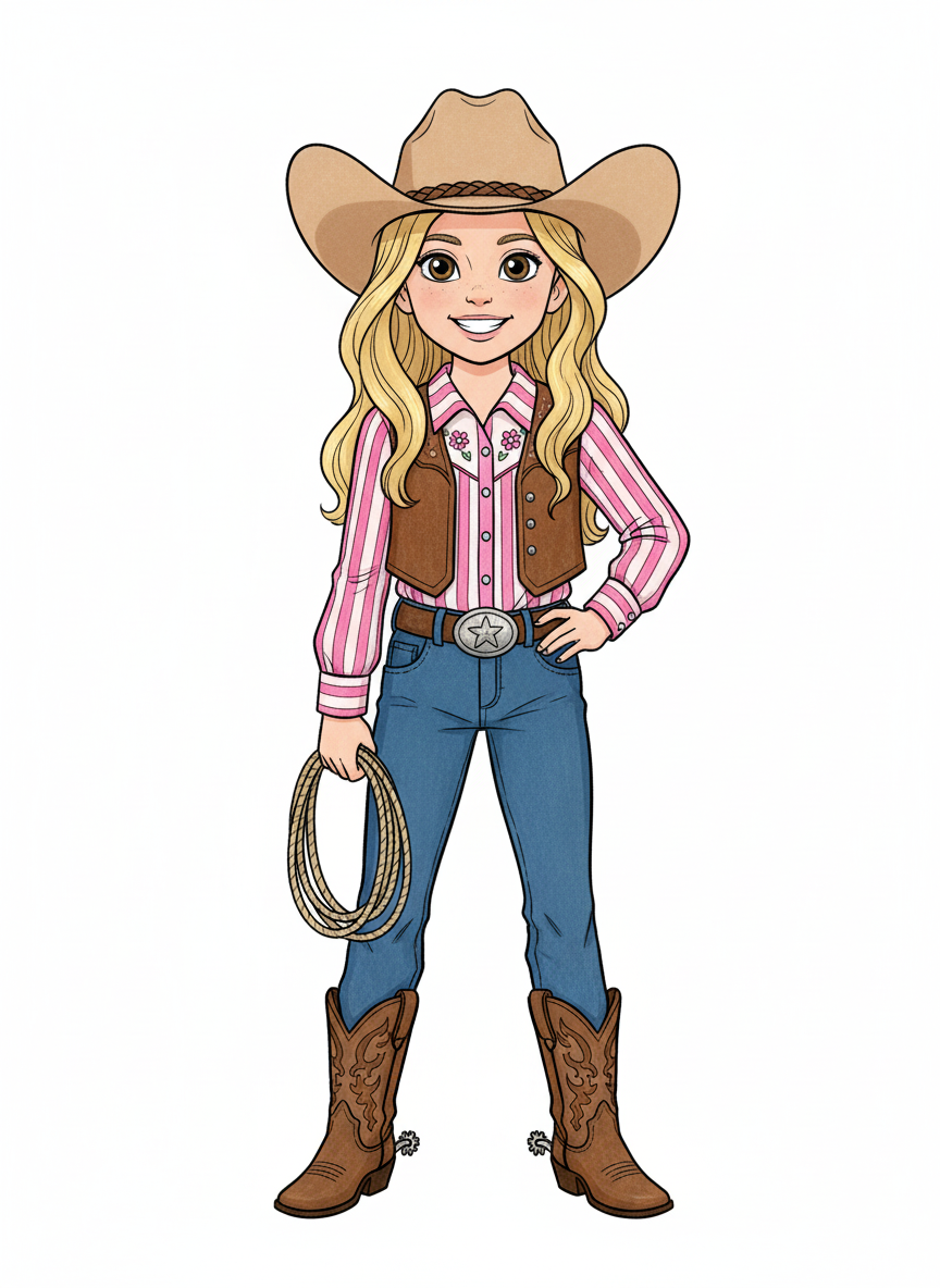Mary the Bold Cowgirl - Classic Coloring Book