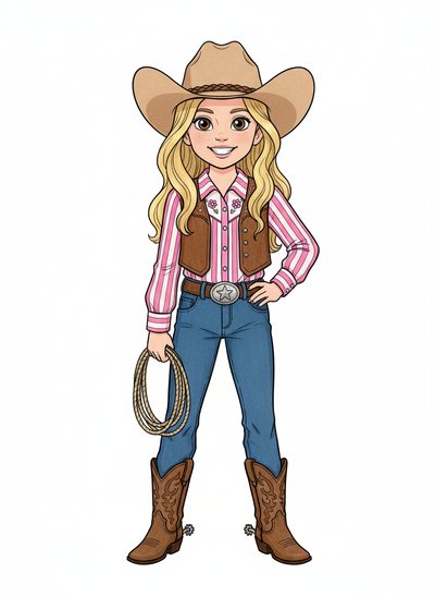 Mary's Cowgirl Adventure 🌵 - Classic Coloring Book