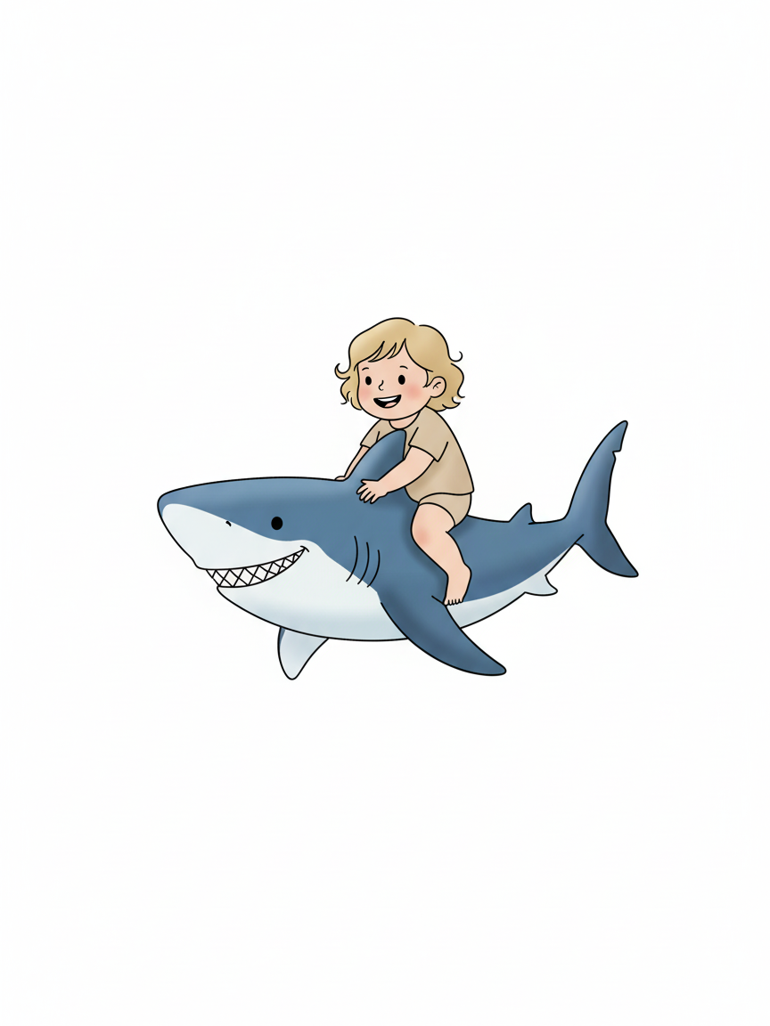 Julia the Smiling Shark - Minimalist