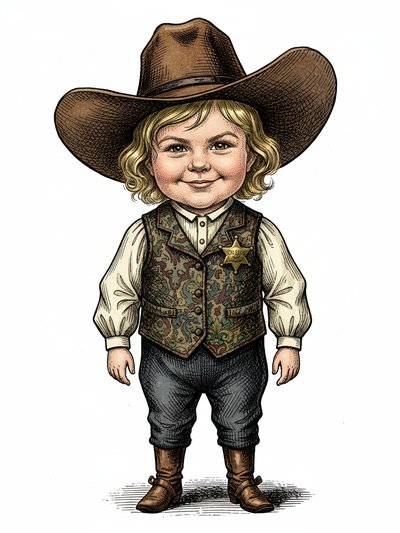 Our Baby Girl: Sheriff Julia 👒 - Victorian Illustration