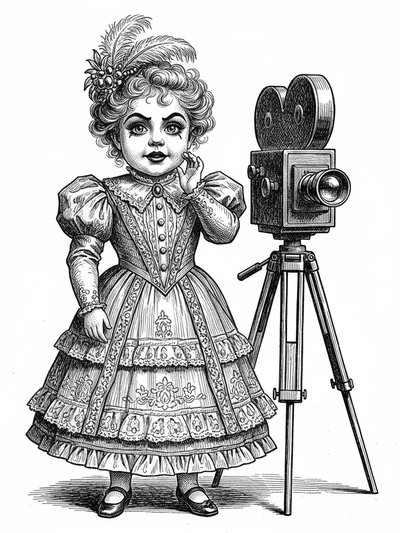 Julia's Silent Movie Magic 🎥 - Victorian Illustration