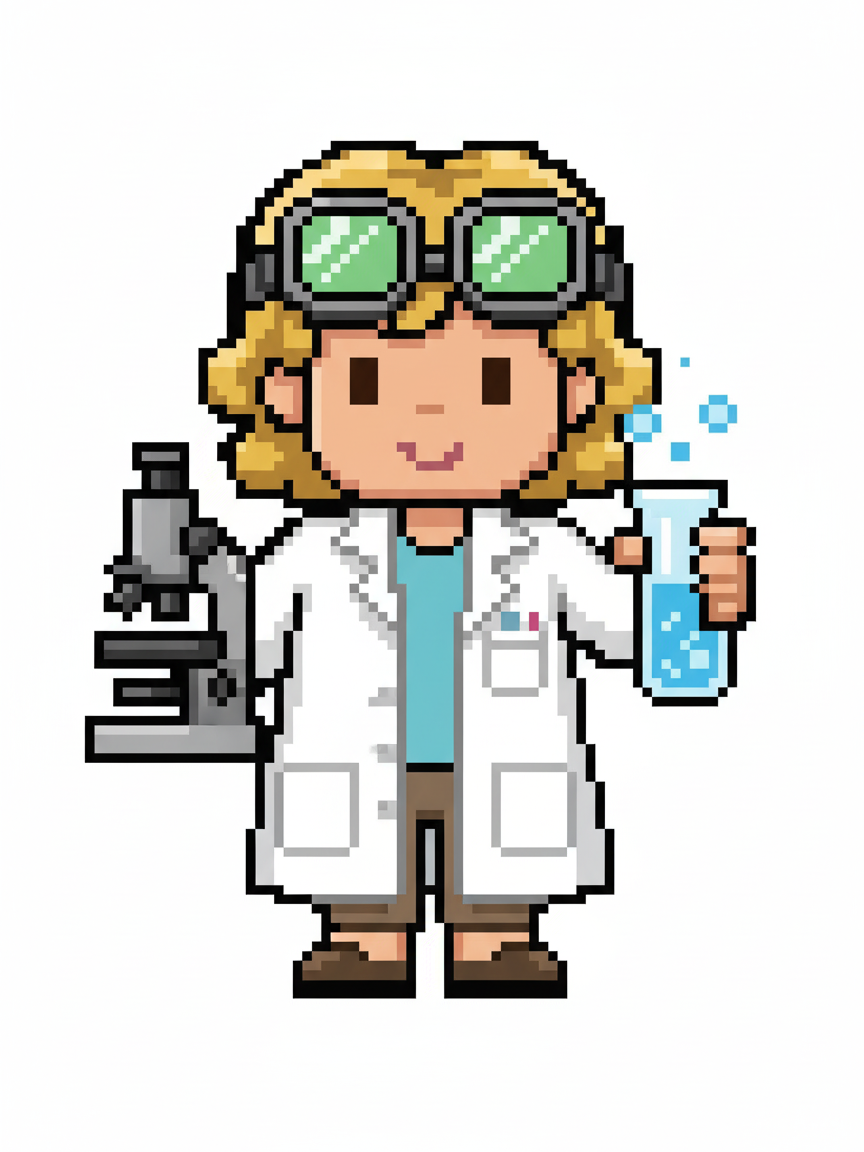 Julia the Curious Scientist - Pixel Art