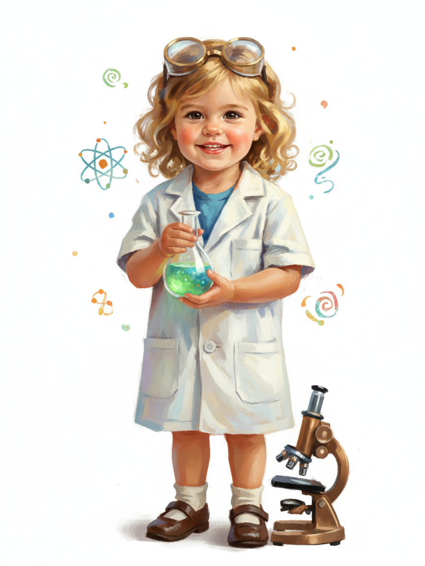 Julia the Curious Scientist - Impressionist Painting