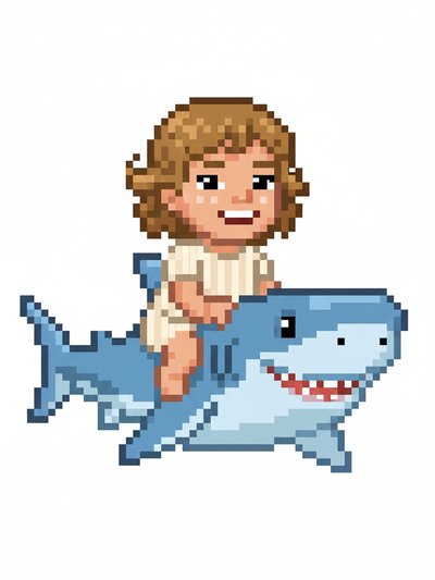 Julia's Sharky Adventures 🦈 - Pixel Art
