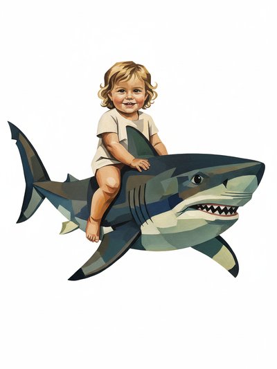 Julia's Sharky Adventures 🦈 - Cubist Painting