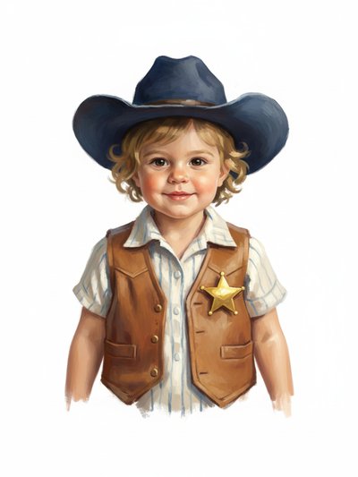 Our Baby Girl: Sheriff Julia 👒 - Impressionist Painting
