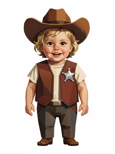 Our Baby Girl: Sheriff Julia 👒 - Cubist Painting