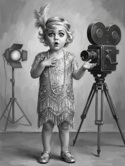 Julia's Silent Movie Magic 🎥 - Impressionist Painting