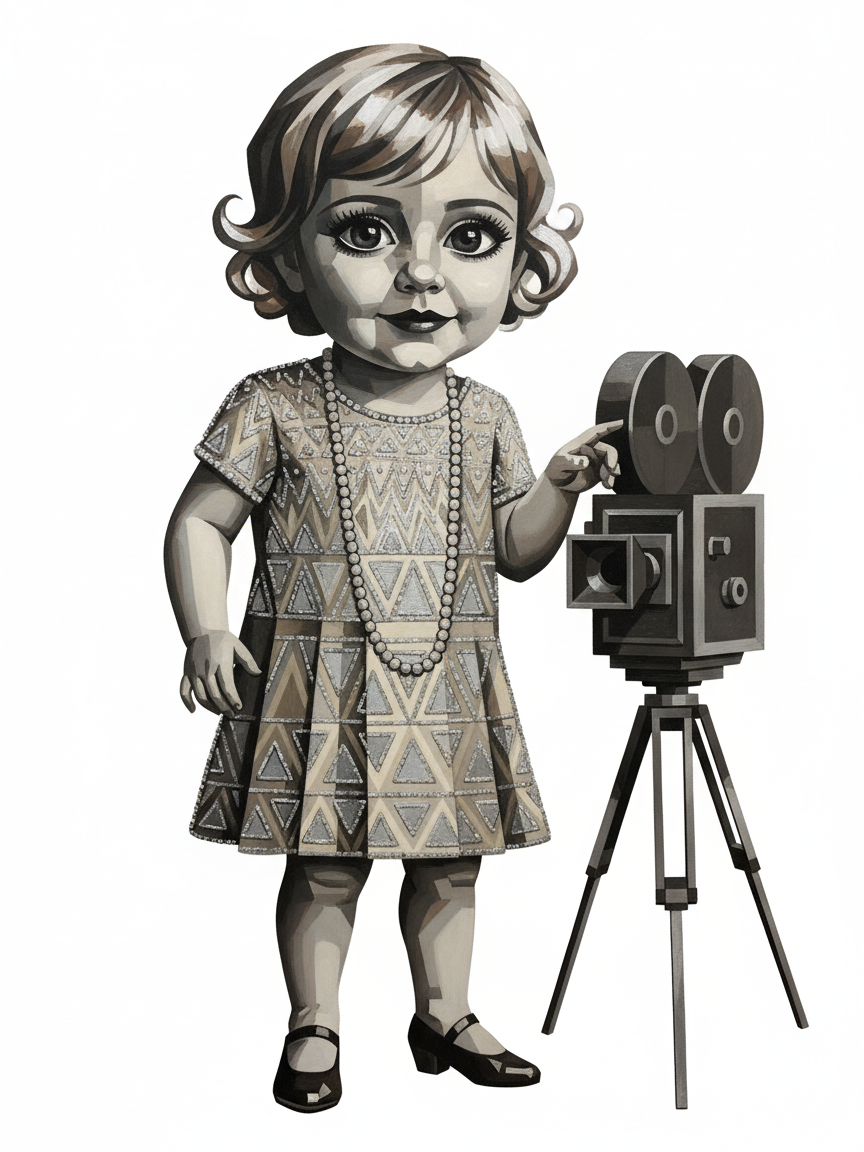 Julia the Silver Screen Starlet - Cubist Painting