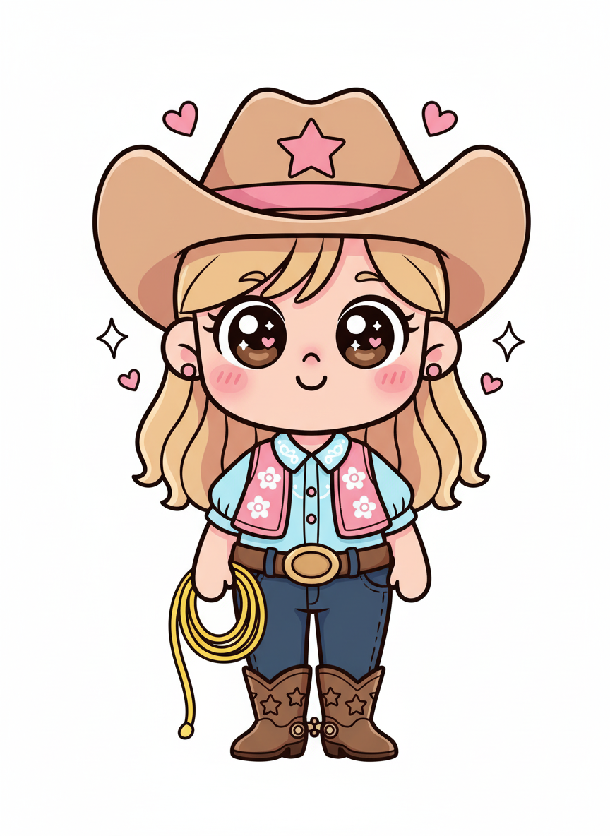 Mary the Bold Cowgirl - Kawaii Cute