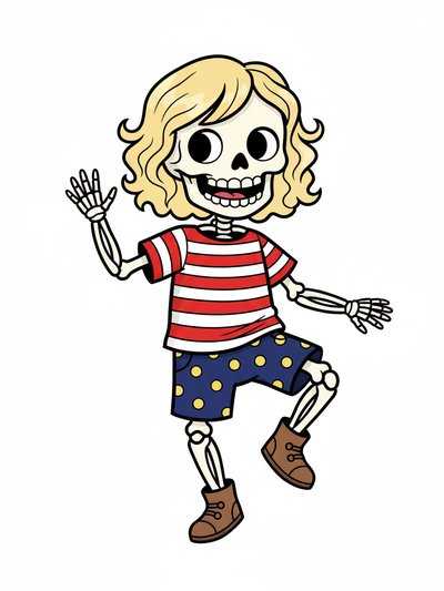 Julia's Spooky Skeleton Adventure 🎃 - Classic Coloring Book