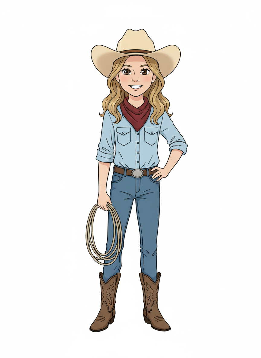 Mary the Bold Cowgirl - Minimalist