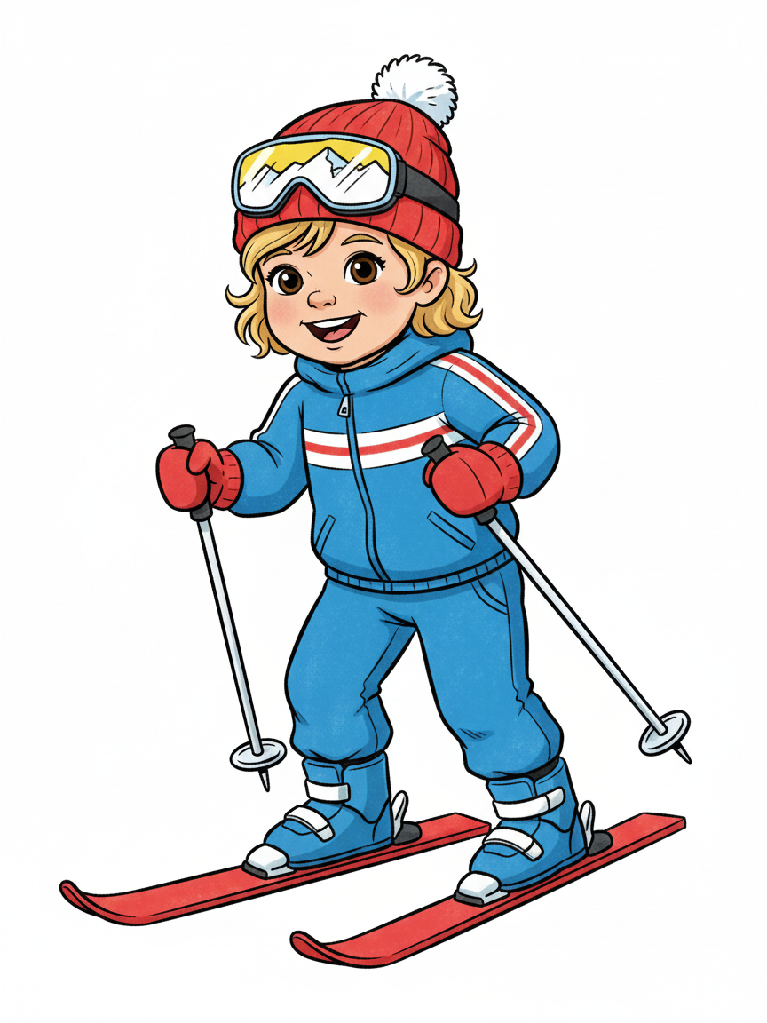 Julia the Little Skier - Classic Coloring Book