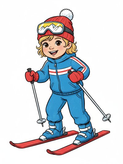 Julia's Snowy Adventures ⛷️ - Classic Coloring Book