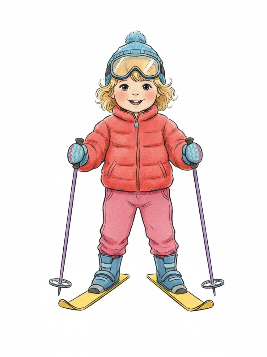Julia the Little Skier - Gentle Pencil
