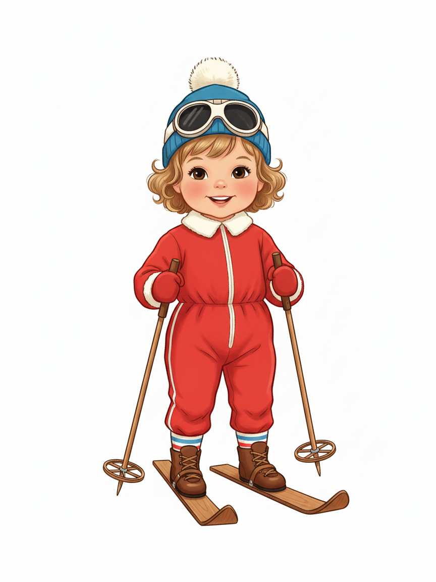 Julia the Little Skier - Vintage Storybook