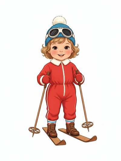 Julia's Snowy Adventures ⛷️ - Vintage Storybook