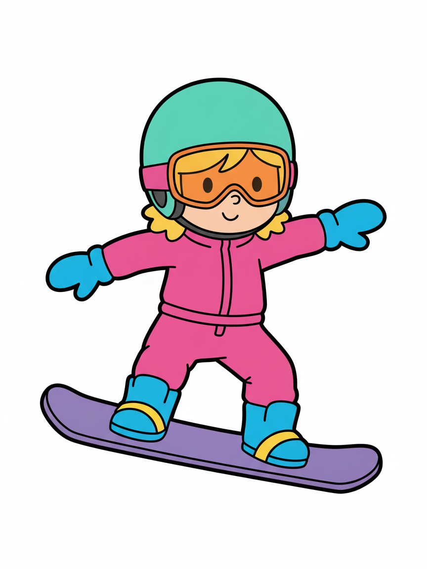 Julia the Snowboarder - Preschool Simple