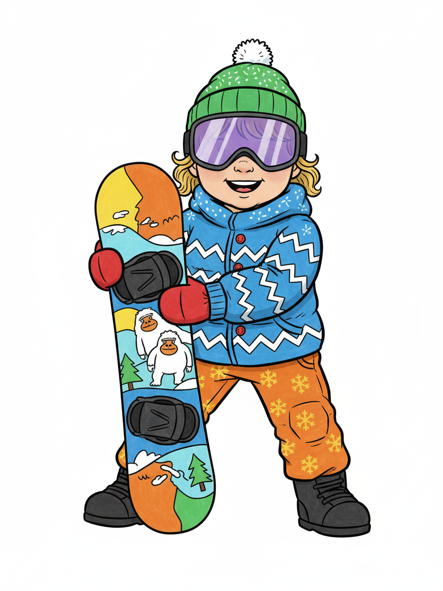 Julia the Snowboarder - Classic Coloring Book