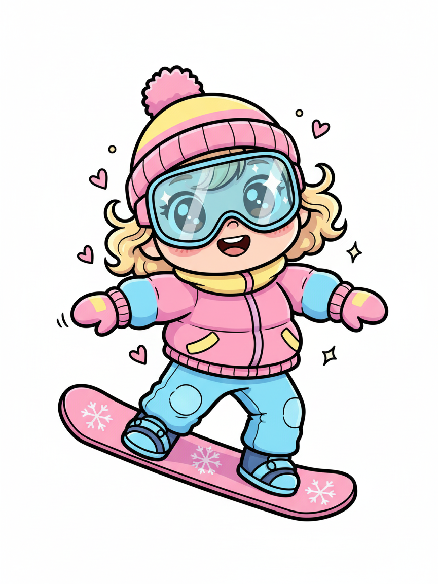 Julia the Snowboarder - Kawaii Cute