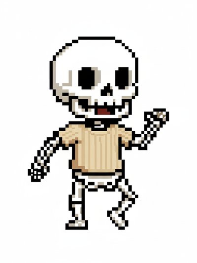 Julia's Spooky Skeleton Adventure 🎃 - Pixel Art