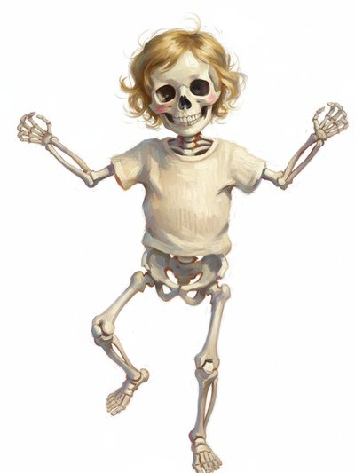 Julia's Spooky Skeleton Adventure 🎃 - Impressionist Painting