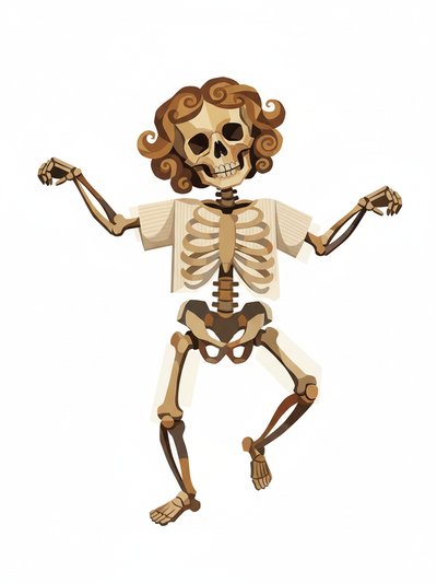 Julia's Spooky Skeleton Adventure 🎃 - Cubist Painting