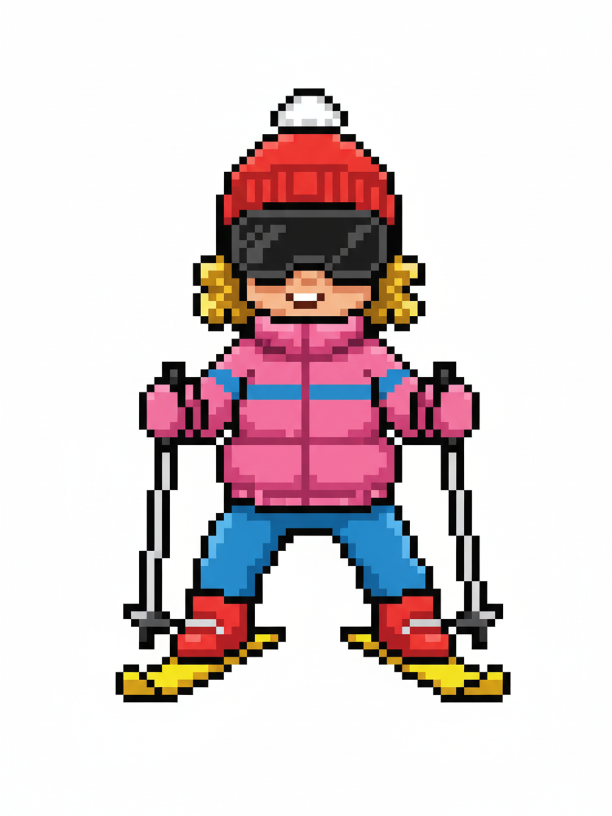 Julia the Little Skier - Pixel Art