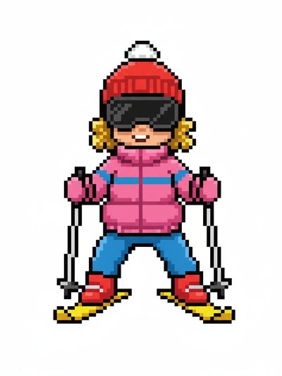 Julia's Snowy Adventures ⛷️ - Pixel Art