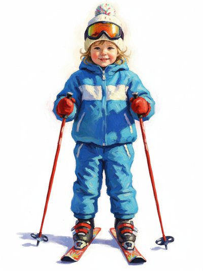 Julia's Snowy Adventures ⛷️ - Impressionist Painting