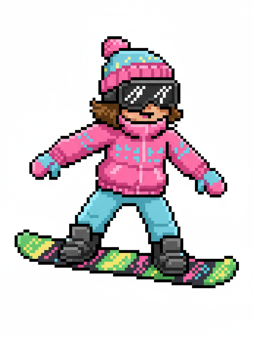Julia the Snowboarder - Pixel Art