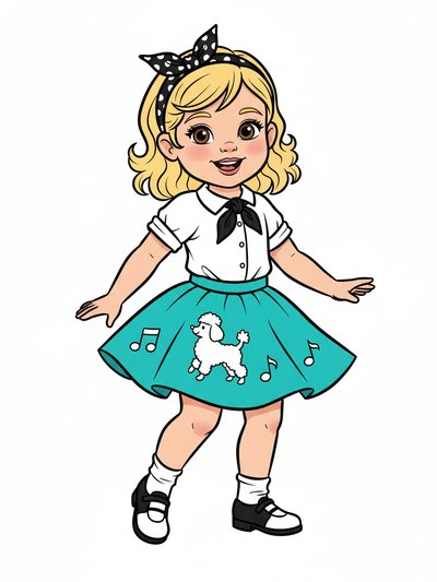 Julia's Sock Hop Dreams 🌟 - Classic Coloring Book