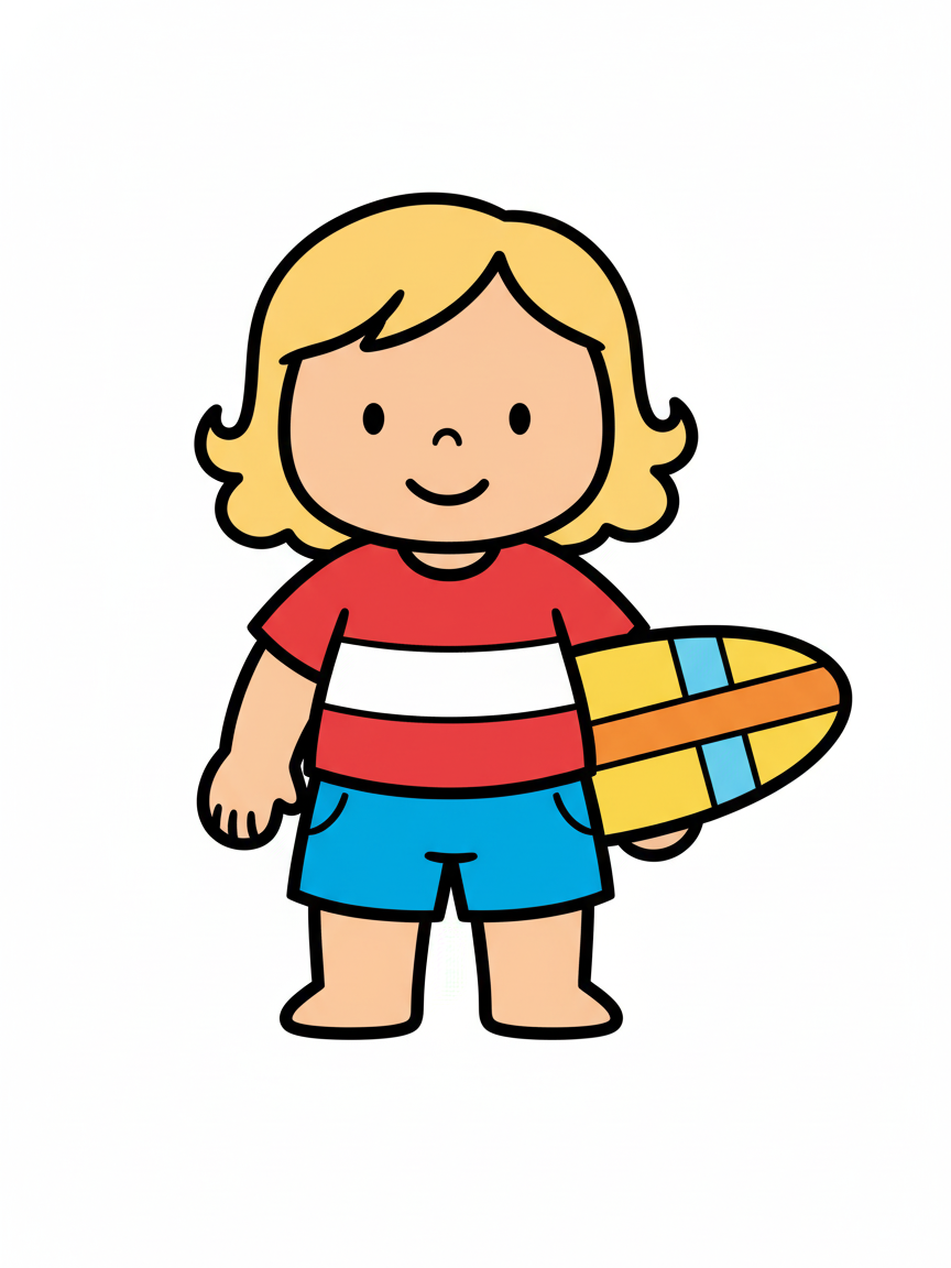 Surfer Julia - Preschool Simple