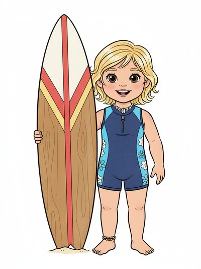 Julia's Surfing Adventure 🌊 - Classic Coloring Book