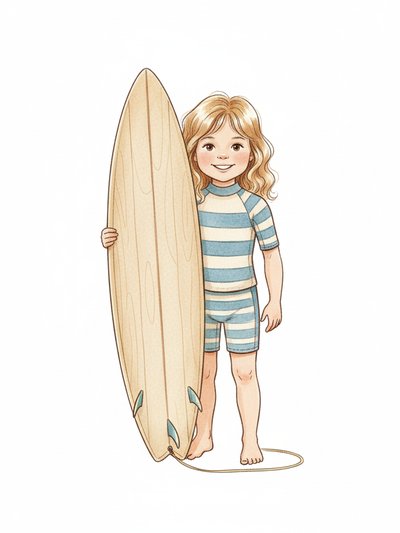 Julia's Surfing Adventure 🌊 - Gentle Pencil
