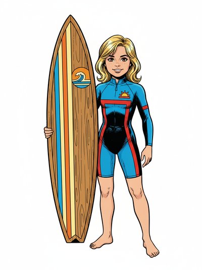 Julia's Surfing Adventure 🌊 - Comic Book
