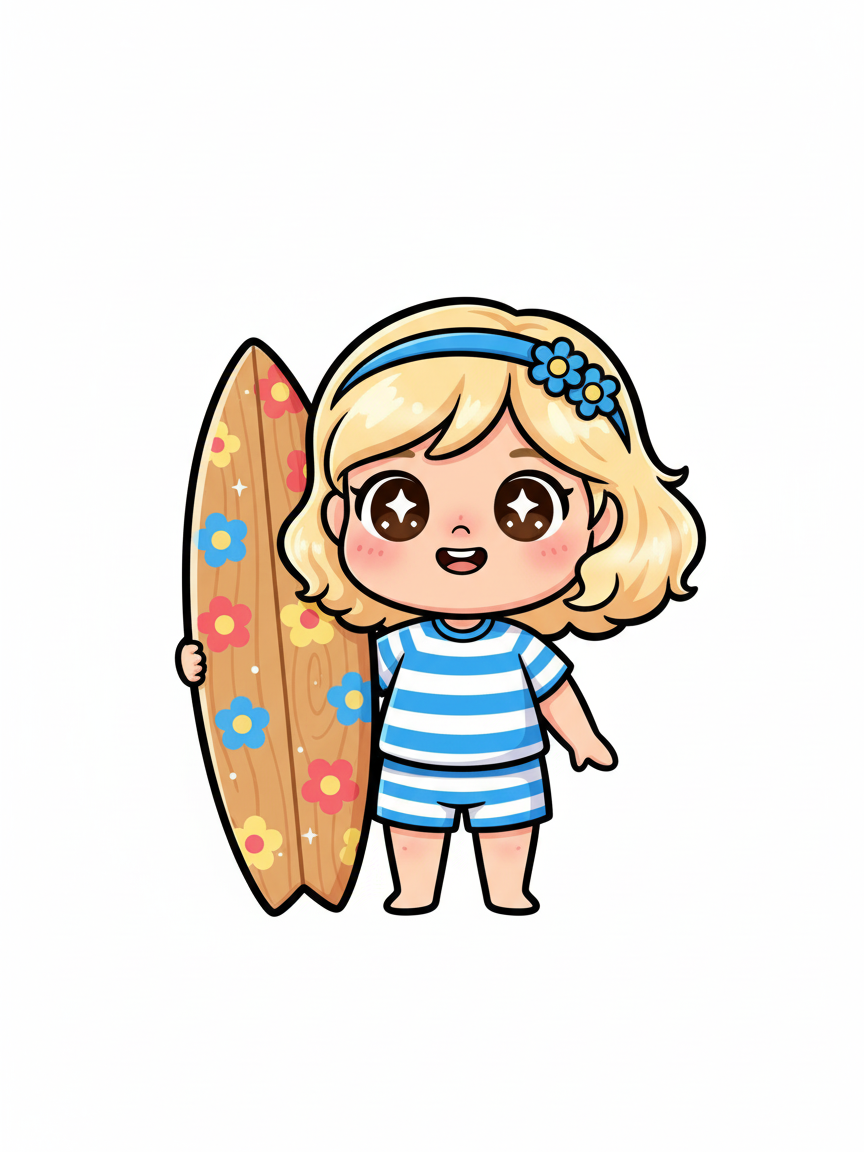 Surfer Julia - Kawaii Cute