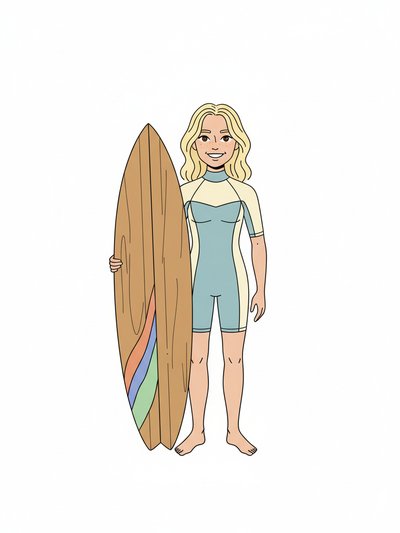 Julia's Surfing Adventure 🌊 - Minimalist
