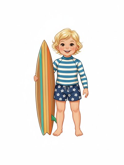 Julia's Surfing Adventure 🌊 - Vintage Storybook