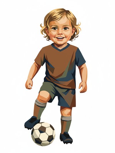 Our Little Soccer Star 🌟 - Cubist Painting