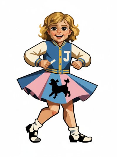 Julia's Sock Hop Dreams 🌟 - Cubist Painting