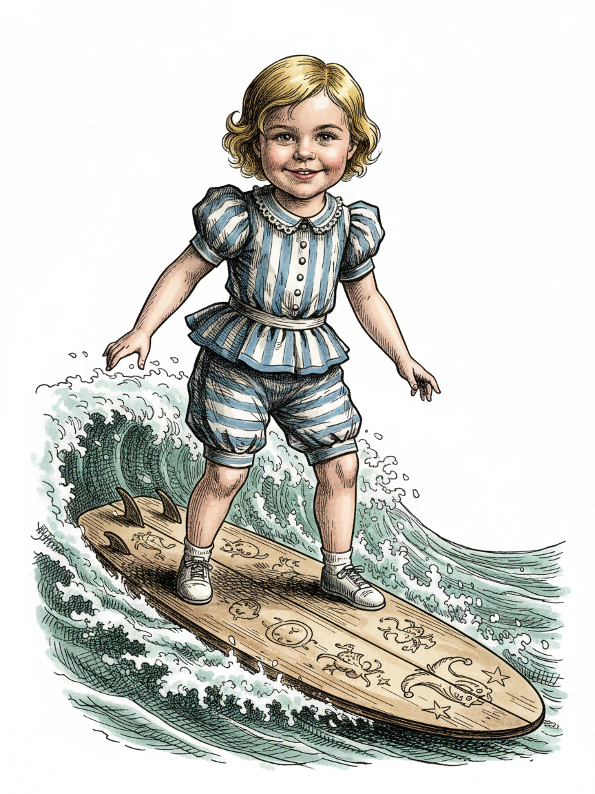 Julia the Wave Rider - Victorian Illustration