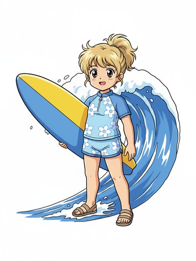 Our Little Surfer Girl 🌊 - Classic Anime