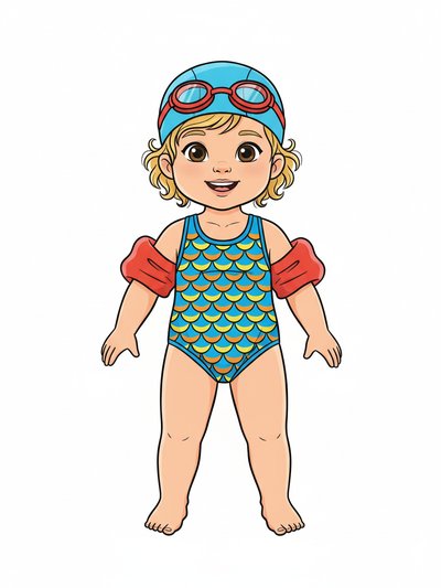 Our Little Swimmer Julia 🌊 - Classic Coloring Book