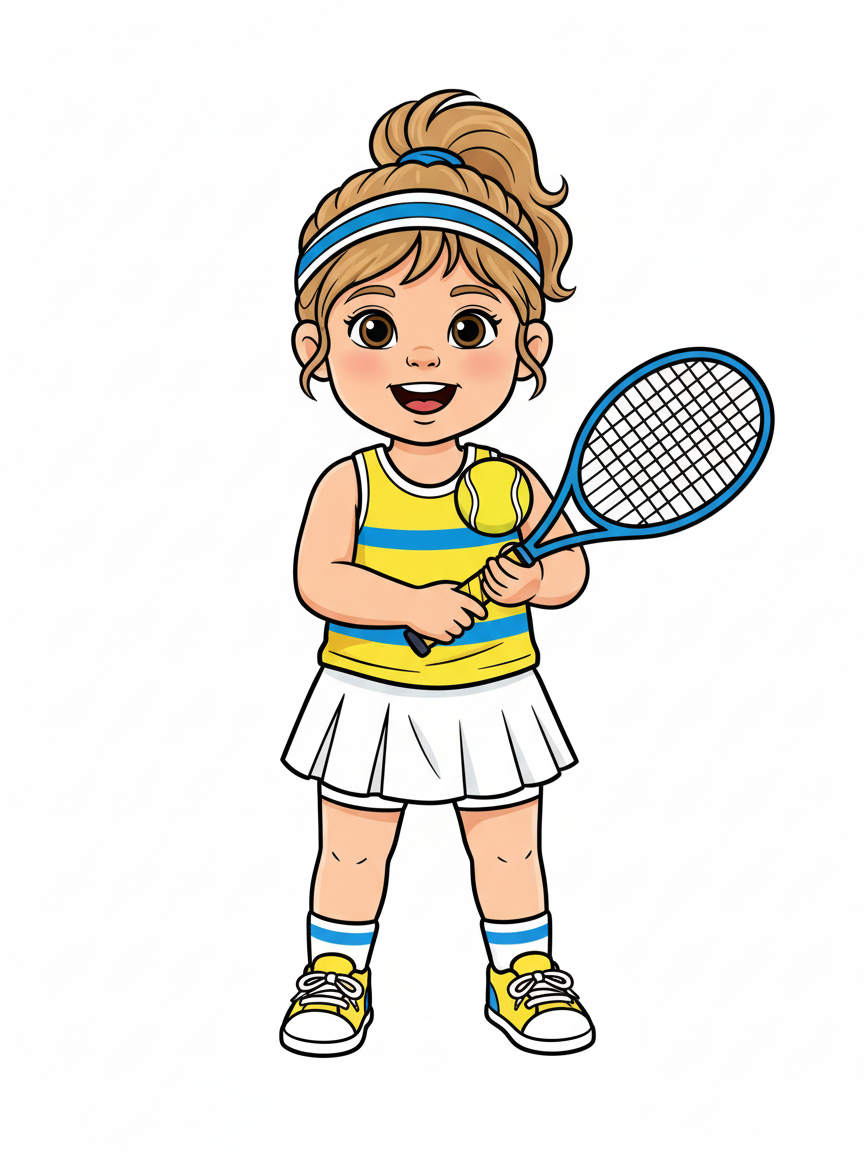 Julia the Tiny Tennis Star - Classic Coloring Book