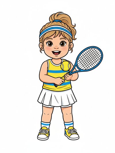 Julia's Tennis Adventure 🎾 - Classic Coloring Book
