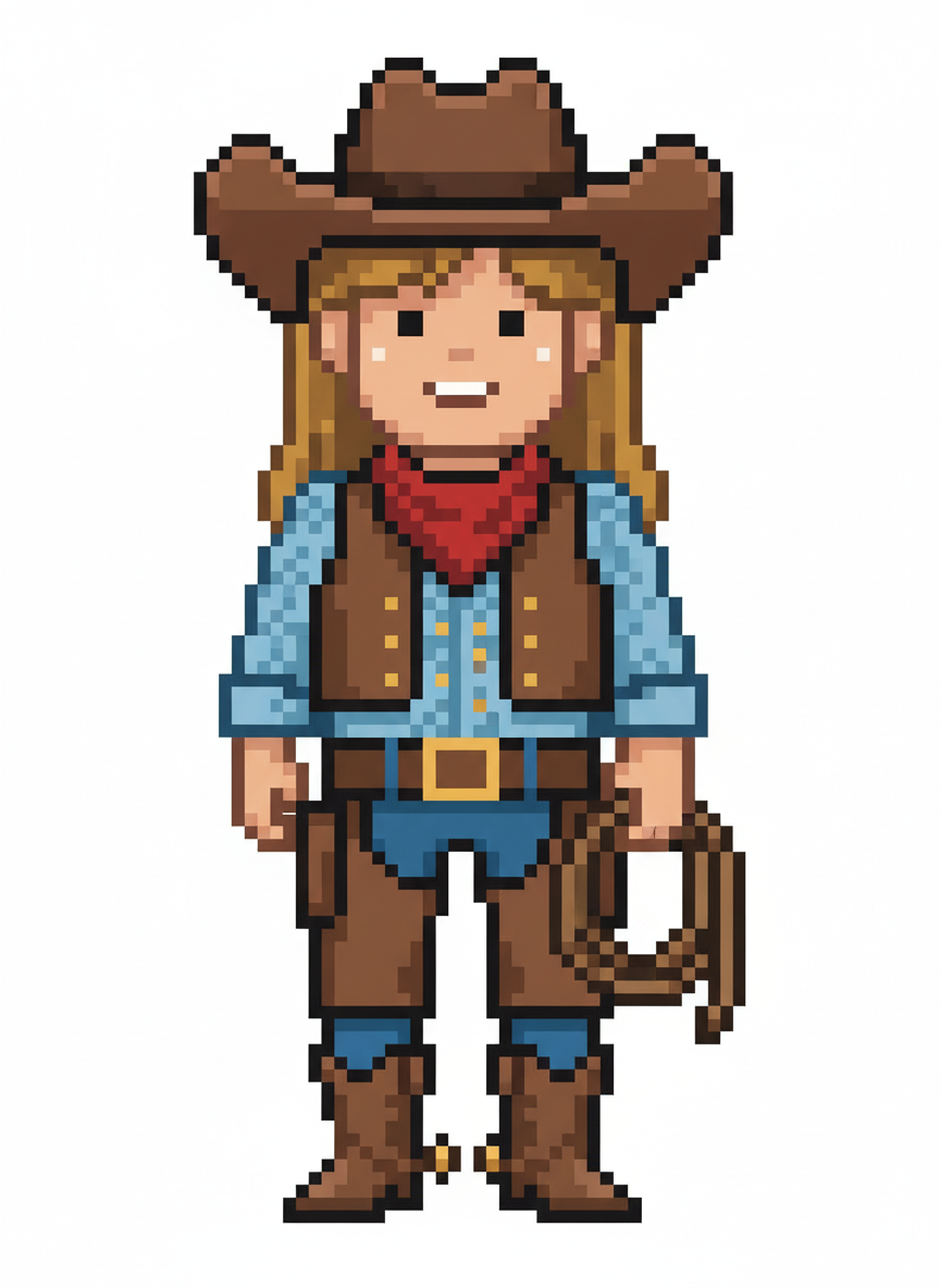 Cowgirl Mary - Pixel Art
